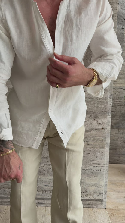 Linen Shirt Men - White
